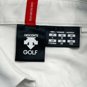 【1円】DESCENTE GOLF デサントゴルフ ハーフジップ 半袖ポロシャツ ストライプ柄 ブルー系 L [240101092134] メンズの画像4