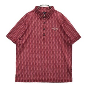 [1 иен ]CALLAWAY Callaway рубашка-поло с коротким рукавом общий рисунок оттенок красного LL [240101051182] мужской 