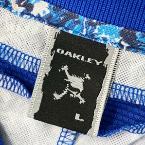 【1円】OAKLEY オークリー 半袖ポロシャツ スカル 花 総柄 ブルー系 L [240101060095] メンズの画像8