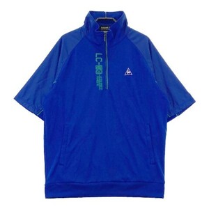 【1円】LE COQ GOLF ルコックゴルフ ハーフジップ半袖Tシャツ ブルー系 LL [240101080845] メンズ