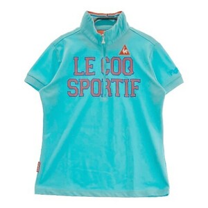 【1円】LE COQ GOLF ルコックゴルフ ハーフジップ 半袖Tシャツ ブルー系 L [240101082025] レディース