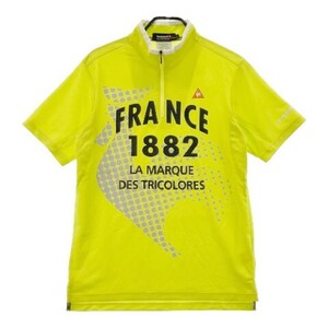 【1円】LE COQ GOLF ルコックゴルフ ハーフジップ 半袖Tシャツ イエロー系 L [240101083451] メンズ