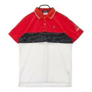 【1円】LE COQ GOLF ルコックゴルフ 半袖ポロシャツ レッド系 LL [240101086215] メンズ