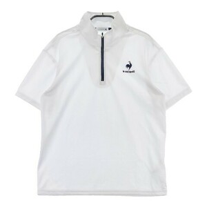 【1円】LE COQ GOLF ルコックゴルフ ハーフジップ 半袖Tシャツ ホワイト系 O [240101087846] メンズ