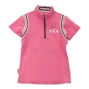 【1円】LE COQ GOLF ルコックゴルフ ハーフジップ 半袖Tシャツ ピンク系 M [240101090307] レディース