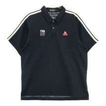 【1円】LE COQ GOLF ルコックゴルフ 半袖 ポロシャツ ボーダー柄 ブラック系 L [240101092921] メンズ_画像1