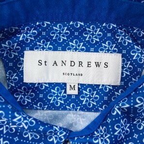 【1円】ST ANDREWS セントアンドリュース 半袖ポロシャツ 総柄 ブルー系 M [240101101397] メンズの画像4