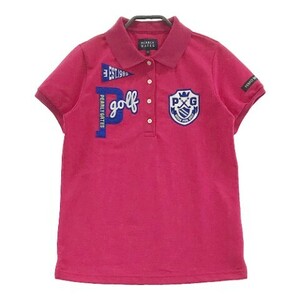 PEARLY GATES パーリーゲイツ 半袖ポロシャツ ワッペン ピンク系 0 [240001792175] ゴルフウェア レディース