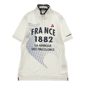 LE COQ GOLF ルコックゴルフ ハーフジップ 半袖Tシャツ ホワイト系 L [240101083453] ゴルフウェア メンズ