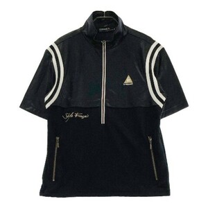 LE COQ GOLF ルコックゴルフ ハーフジップ半袖Tシャツ ブラック系 M [240101076433] レディース