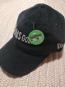 新品 定価7150 NEW ERA BEAMS GOLF ニューエラ 刺繍 キャップ ブラック 黒 ビームス ゴルフ 帽子 フリーサイズ コーデュロイ 別注