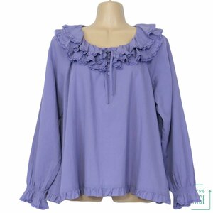 PINK HOUSE *2023 year! pretty race & frill . taking .! loan blouse purple series Layered . pretty collar design put on turning power eminent z6845