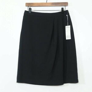 【新品・15,000円のタグ付】23区★大人上品♪スカート 一部ブリーツデザイン 大きいサイズ40 オフィスにも！着回し力あり 薄手 黒系 z6714