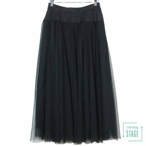 [ новый товар 27000 иен с биркой ]COSA-NOSTRAko- The no -тактный la*chu- reflet a юбка макси длина талия резина размер 40 чёрный серия z7131