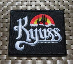 黒白　四角　砂漠◆新品　カイアス Kyuss デザート　アメリカ　ロックバンド　刺繍ワッペン◆音楽　ミュージック　■バイク　ミリタリー