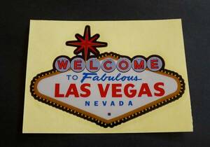 《NW新品》看板ウェルカム　ラスベガスWELCOME TO FABULOUS LAS VEGASアメリカ　ネバダ　カジノ　ギャンブル不夜城ステッカー　シール防水