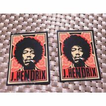 ２枚セット■レトロ風◆新品ジミ・ヘンドリックス Jimi Hendrix アメリカ ギタリスト シンガー アフロヘア ◆ミュージック音楽ステッカー_画像3