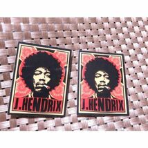 ２枚セット■レトロ風◆新品ジミ・ヘンドリックス Jimi Hendrix アメリカ ギタリスト シンガー アフロヘア ◆ミュージック音楽ステッカー_画像2