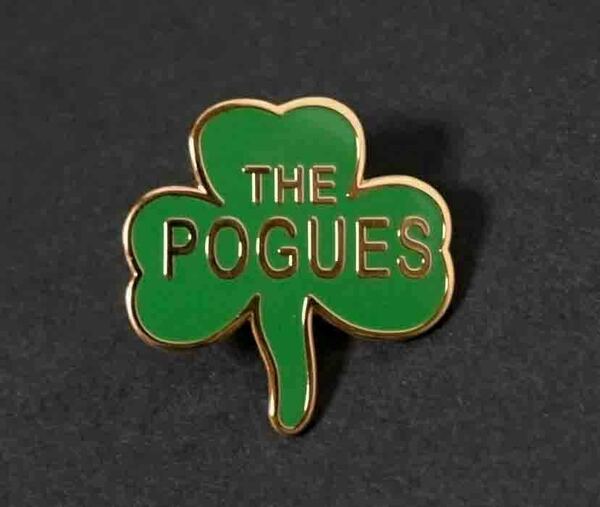 《緑三つ葉PG》激渋『THE POGUES/ザ・ポーグス』■UK 三つ葉クローバー イギリス バント激渋■pin■ピンバッジ バッチ■ロックバンド.Music