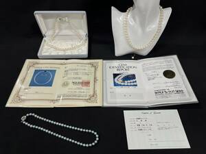 0010-0341 1 jpy exhibition pearl pearl accessory necklace earrings judgement document attaching contains SILVER stamp have cream blue . summarize 4 point celebration 
