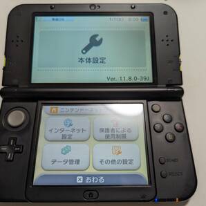 動作品 Nintendo 任天堂 ニンテンドー NEW 3DSLL 本体 ライム RED-001 -N18-の画像4