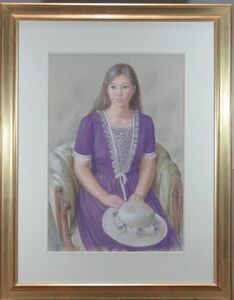 Art hand Auction Masaku Hotaka Hiroyuki Tokuda, ein beliebter und talentierter Künstler in der westlichen Kunstwelt Purple Costume Pastel Nr. 10, Kunstwerk, Malerei, Pastellmalerei, Buntstiftzeichnung