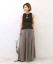 ドゥーズィエムクラス 　MUSE de Deuxieme classe　 J-LINEN ロング　スカート　ブラウン_画像1