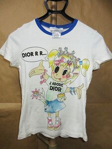 クリスチャン　ディオール 　Christian Dior　 J'Adior ガールプリント ロゴ　女の子　プリント レディース トップス Tシャツ　38