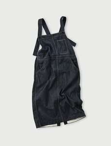 45r 45rpm ライ麦デニムのオーバースカート（濃） デニム　ジャンパー　スカート　サロペット　インディゴ