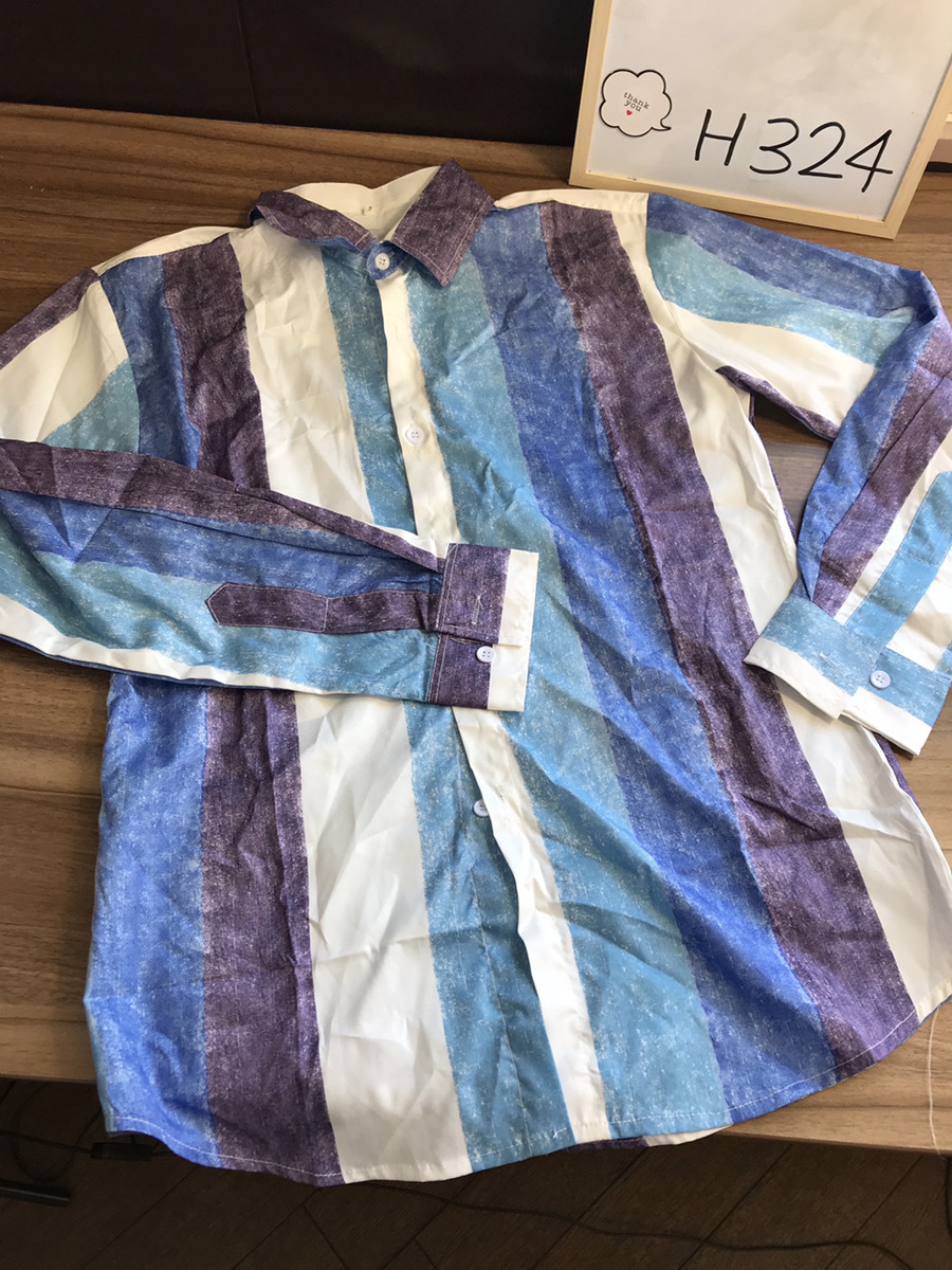 FJLTDCP シャツ メンズ 半袖 春 夏 リネンシャツ ストライプ 七分袖シ