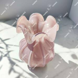 【北欧】ピンク ガラス 花瓶 フラワーベース クリスタル インテリア おしゃれ 透明 クリア キラキラ 限定 一輪挿し 高級 おしゃれ の画像3