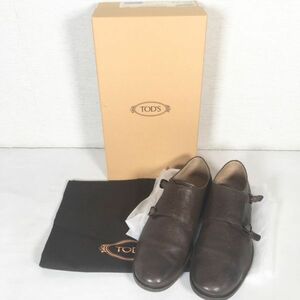 TOD'S トッズ ダブルモンクストラップ 6 (25cm) 革 ブラウン系 レザー ビジネスシューズ