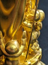 未使用経年保管品 古い 仏像 秀雲 非鉄金属製 地蔵菩薩像 立像 水子つき 仏教美術 銅像 仏壇仏具 高さ約15cm_画像10
