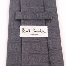 ポールスミス ブランドネクタイ 格子柄 スクエア柄 シルク 日本製 PO メンズ グレー Paul Smith_画像3