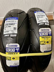 ミシュラン Scorcher 11 140/75R17 200/55R17ハーレー専用設計タイヤ！前後セット！新品２２年後半製造品未使用品！売り切り！美品！