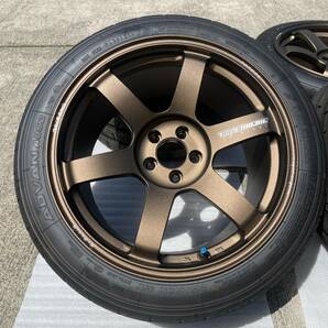 17in RAYS VOLK RACING TE-37 SAGA S-PLUS 数回のみ装着 かなり美品 希少サイズ 100P 5H 10J OFF＋42 4本同サイズの画像2