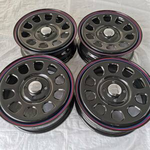  new goods Daytona 14-5.0J+42 4-100 black wheel 4ps.@SET light for automobile NBOX Every Mira outlet special price (W2119-3)