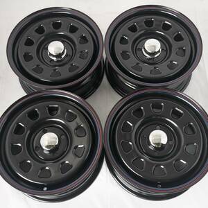 新品 デイトナ 14-6.0J＋30 4-100 ブラック タイヤ付4本SET 155/80R14 88/86 ハンコック RA18 プロボックス アウトレット特価(W2409-0)