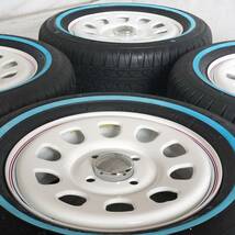 新品 デイトナ 13-4.5J＋40 4-100 ホワイト タイヤ付4本SET 165/65R13 ホワイトリボン バモス エブリイ NVAN (W2405-LL2)_画像3