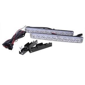 汎用 12V シーケンシャル ウインカー LED デイライト 9連 ホワイト アンバー ウインカー連動