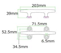 200mm クリート 2本セット ステンレス製 ボート ボート係留_画像2