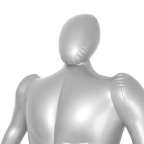 エアー マネキン トルソー 全身 男性タイプ ディスプレイ 衣装 展示 デッサン 空気人形 折り畳み 持ち運び コンパクト シルバーの画像4