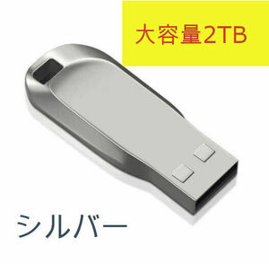 2TB 大容量　USBメモリ USB 3.0 メモリースティック 2000GB 防水 高速 シルバー