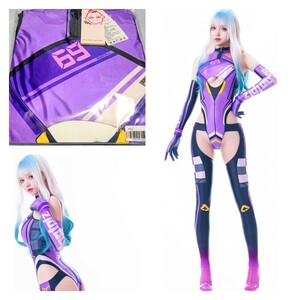  Cyber Leotard purple lost-g swimsuit cosplay L size sexy 
