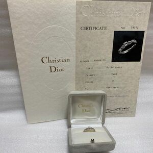 【Christian Dior】pt950リング ダイヤ0.19ct　11号