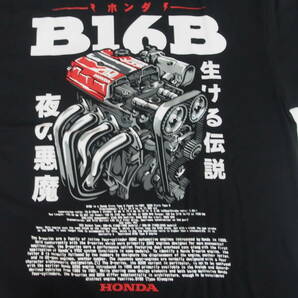 【新品・送料無料】エンジン プリント Tシャツ 黒 VTEC ホンダ シビック B16B 車の画像3