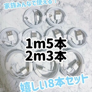 充電ケーブル 1m5本 2m3本 iPhone用 充電器 充電ケーブル 充電 線の画像1