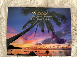 新品Hawaii 2024 ハワイアン 12か月 壁掛けカレンダー (カウアイ島ガーデンアイ)