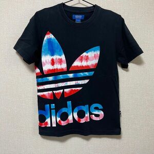 adidas 半袖　Tシャツ　トレフォイルロゴ　タイダイ　カラフル　XS トップス　レディース　ビッグロゴ