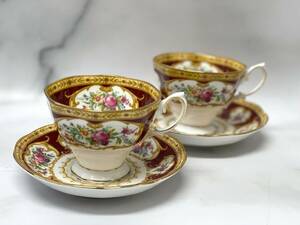 中古品 2客まとめ ROYAL ALBERT ロイヤルアルバート Lady Hamilton レディーハミルトン カップ＆ソーサー